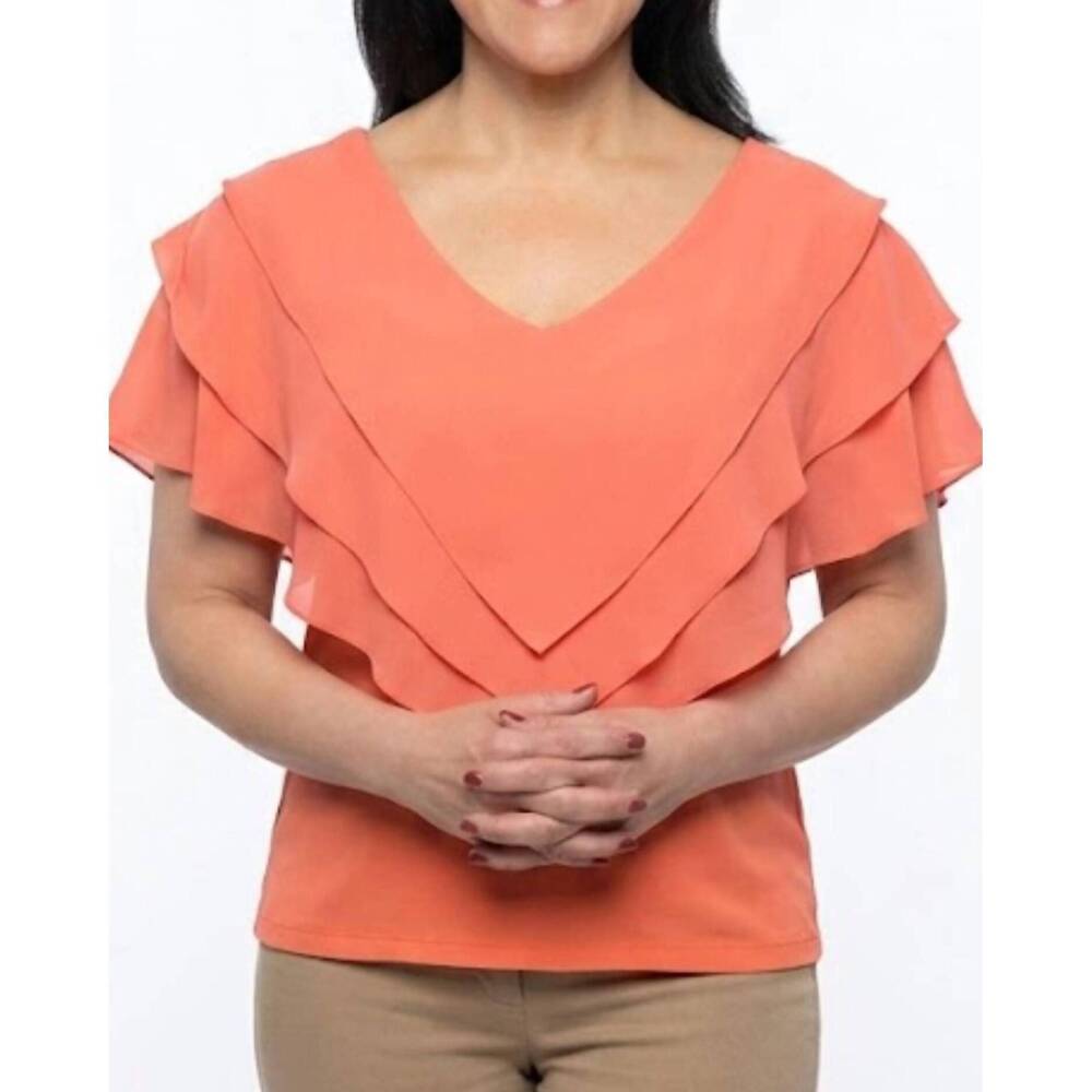 NEW AZI kate cascade top in coral